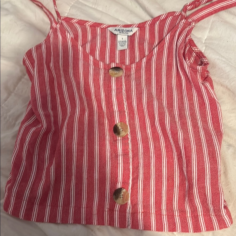 Arizona Jean Company Red Striped Woman’s Top